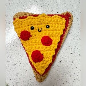 Crocheted Pizza Slice Plush Toy
